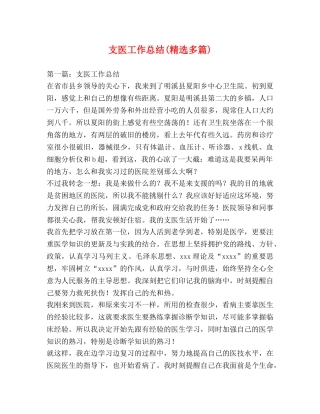 支医工作总结(精选多篇) 