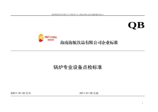 锅炉专业设备点检标准概述