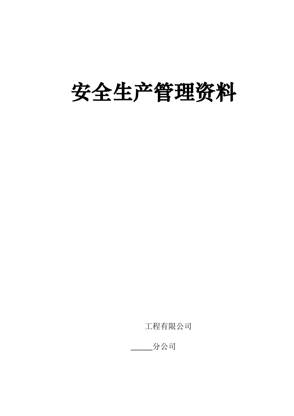 安全生产全套资料(分公司、工程处)_第1页