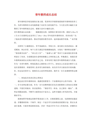 青年教师成长总结 