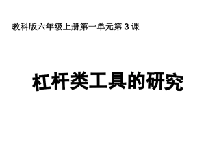 六上一3杠杆类工具的研究