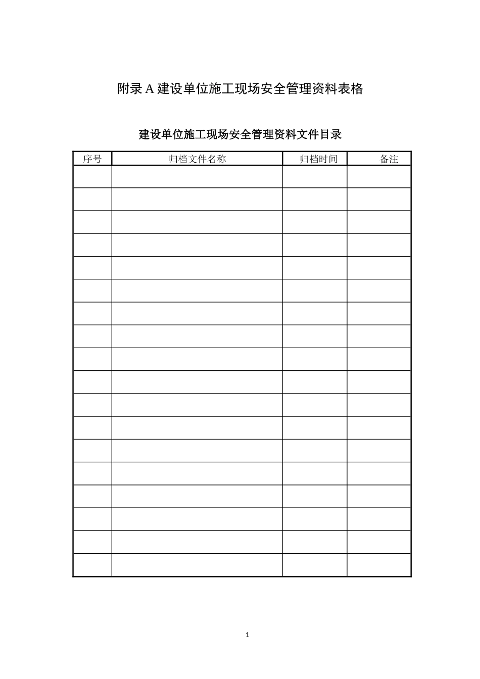 建设单位施工现场安全管理资料表格_第1页