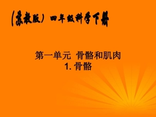 四年级科学下册_骨骼_2课件_苏教版