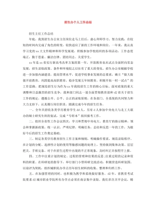 招生办个人工作总结 