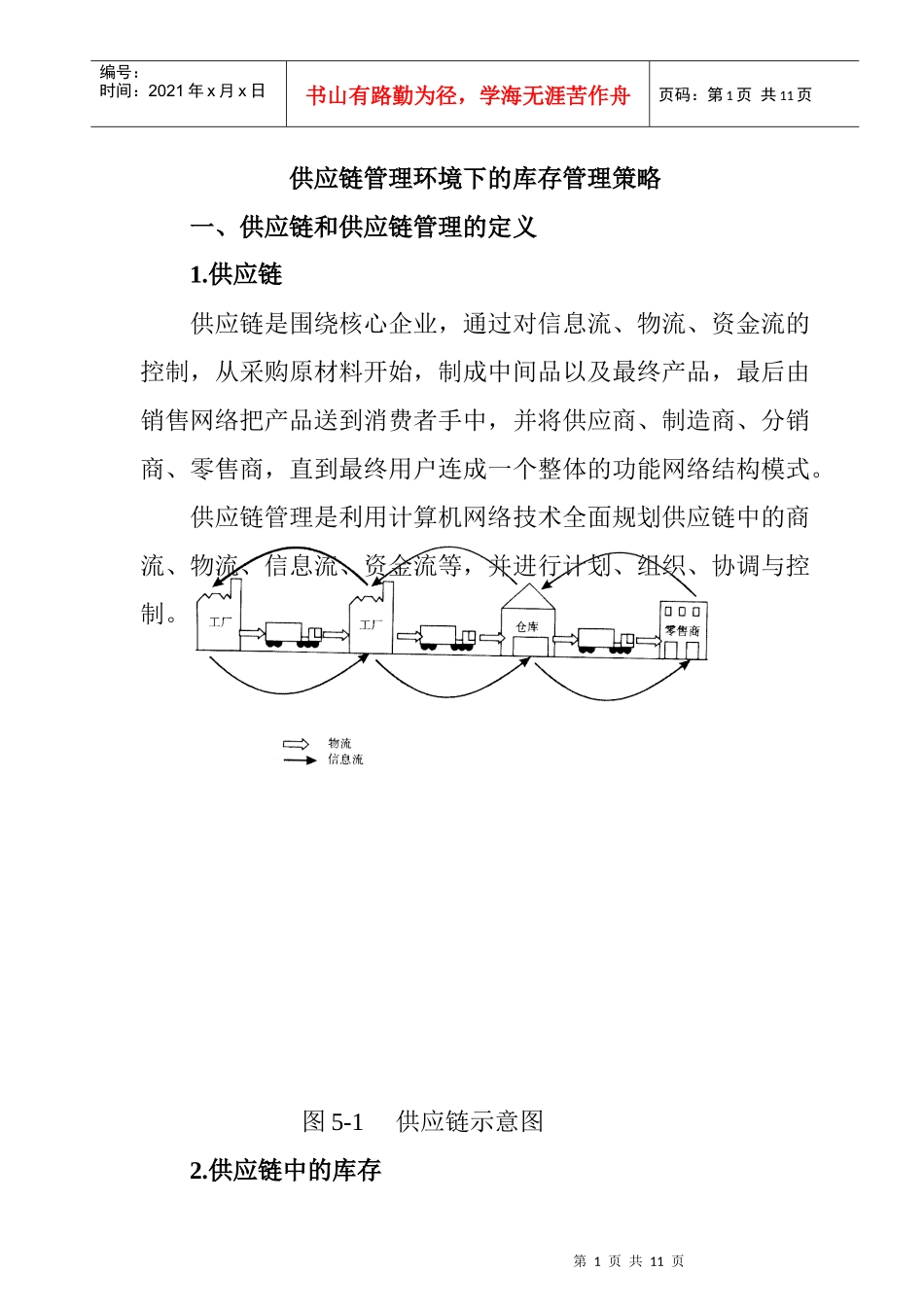 供应链管理环境下的库存管理策略_第1页