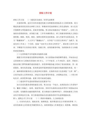 招标工作计划 