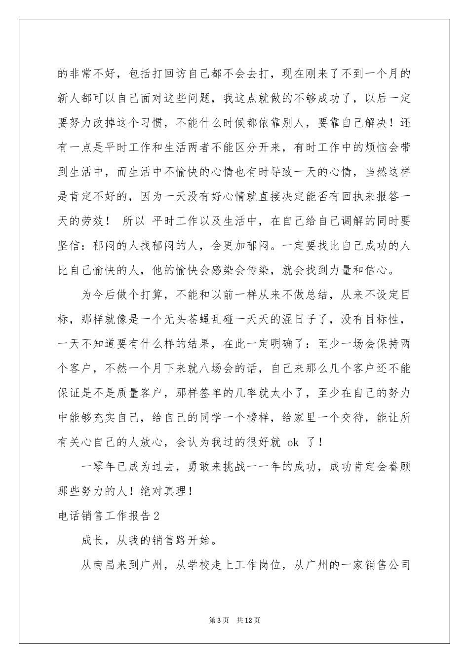 电话销售工作报告_第3页