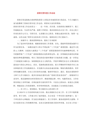 招商引资年度工作总结 