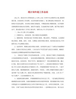 统计局年底工作总结 