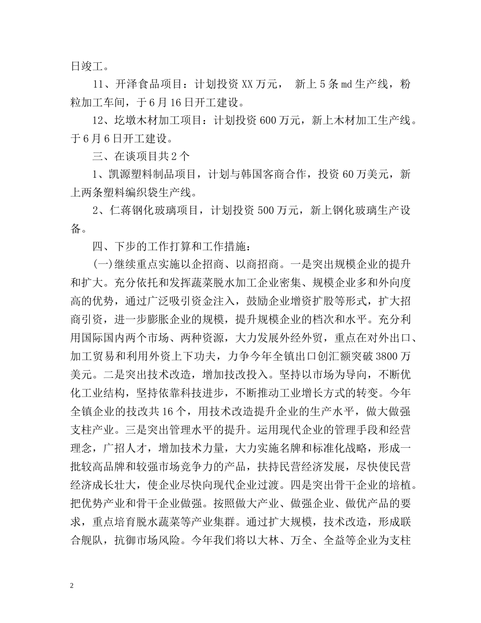 招商引资上半年工作总结 _第2页