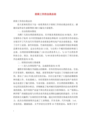 招商工作的自我总结 