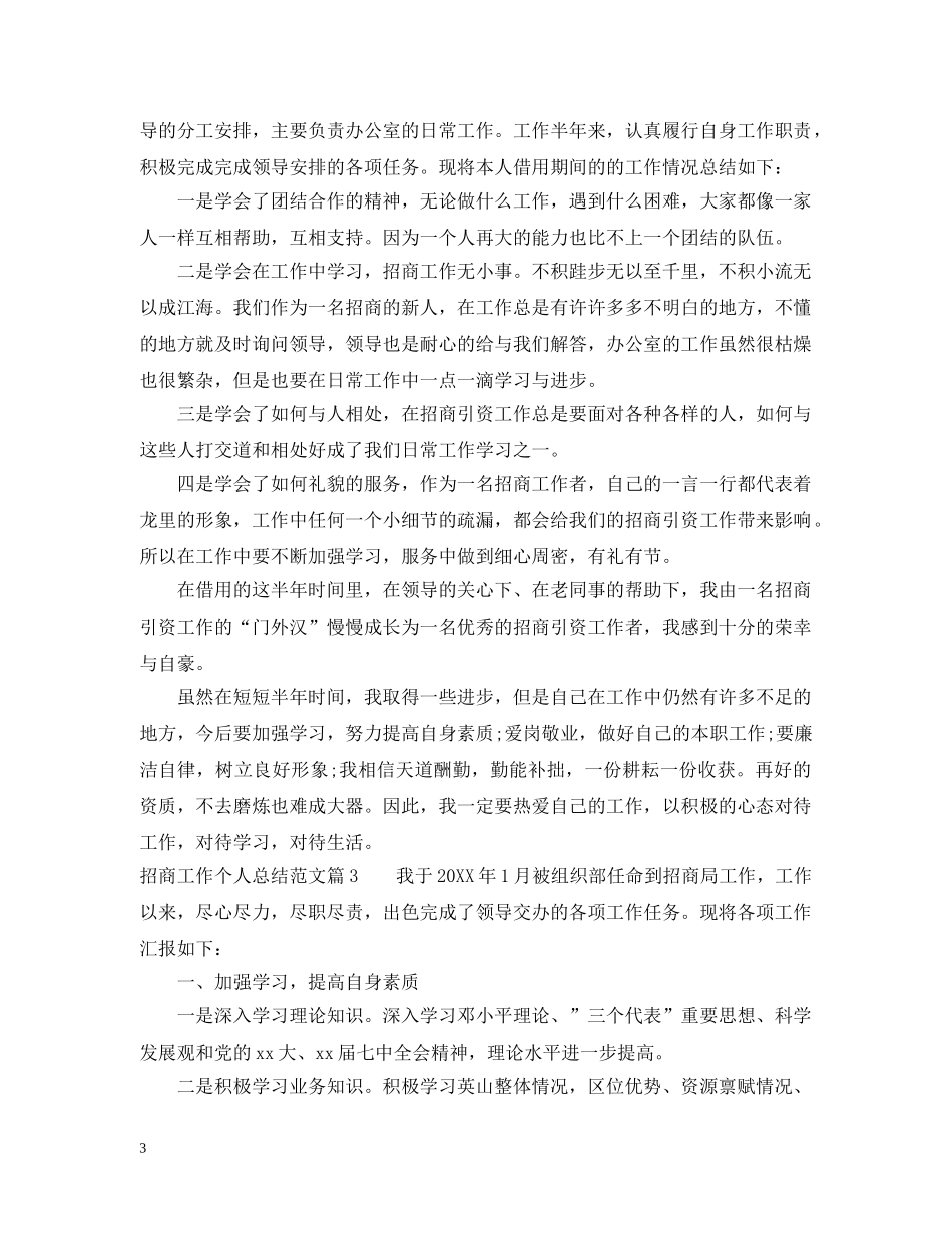 招商工作个人总结范文 _第3页