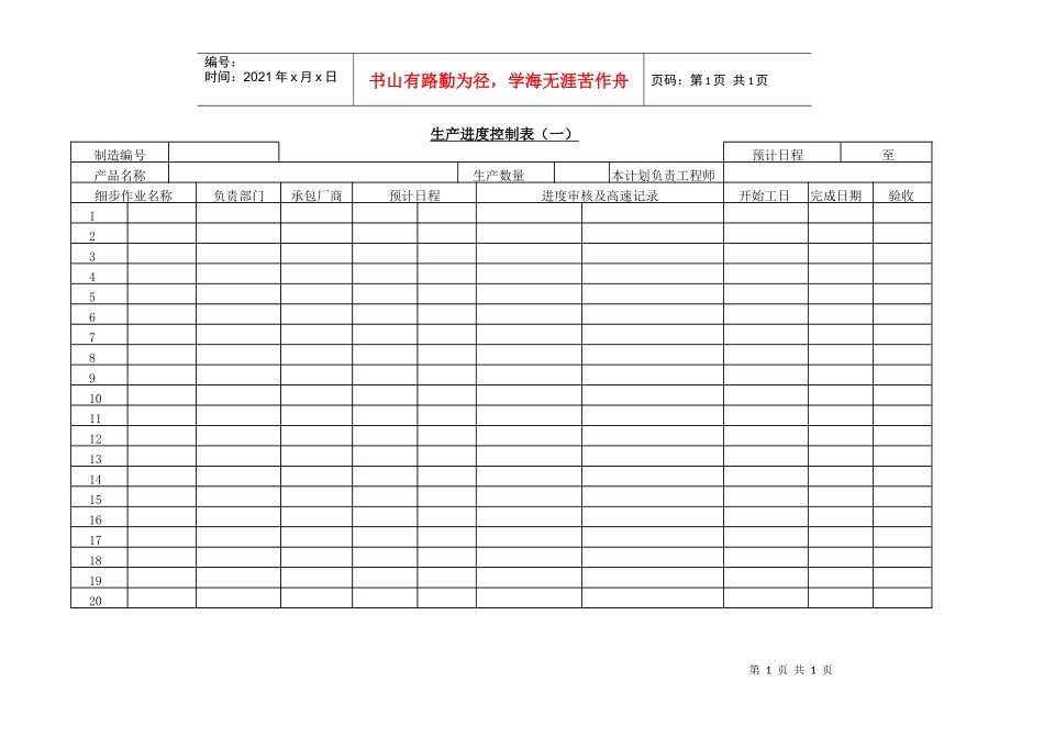 生产进度控制表(一)_第1页