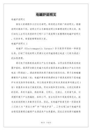 电磁炉说明文 