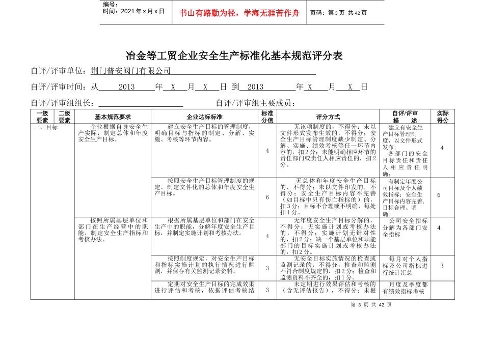 冶金等工贸企业安全生产标准化基本规范评分细则(阀门)_第3页