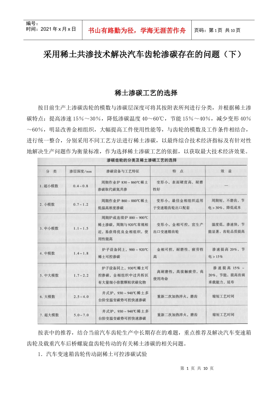 采用稀土共渗技术解决汽车齿轮渗碳存在的问题(下)_第1页