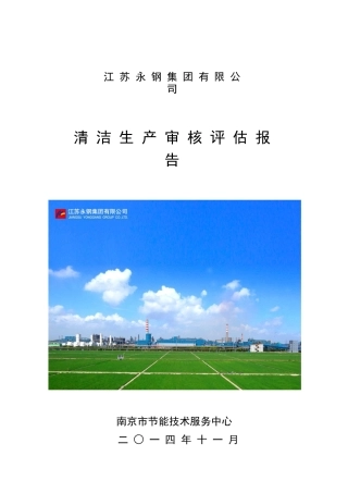 XX钢清洁生产评估报告