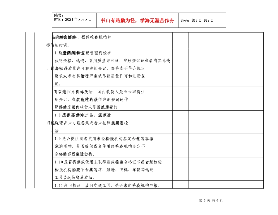 工业产品外贸进出口经营单位生产企业自查表_第3页