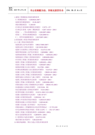 建筑工程技术规范清单汇总