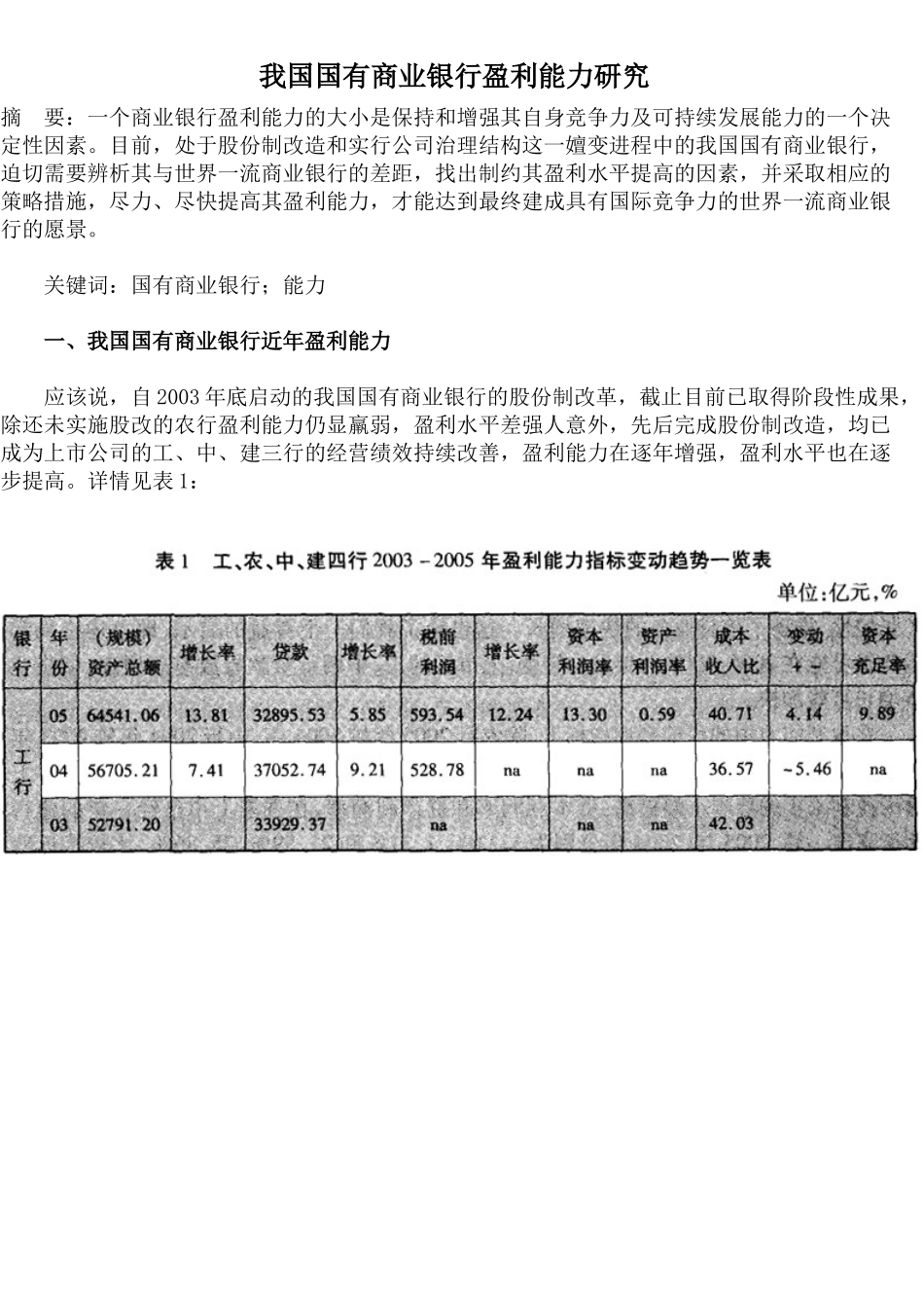 我国国有商业银行盈利能力研究(1)_第1页