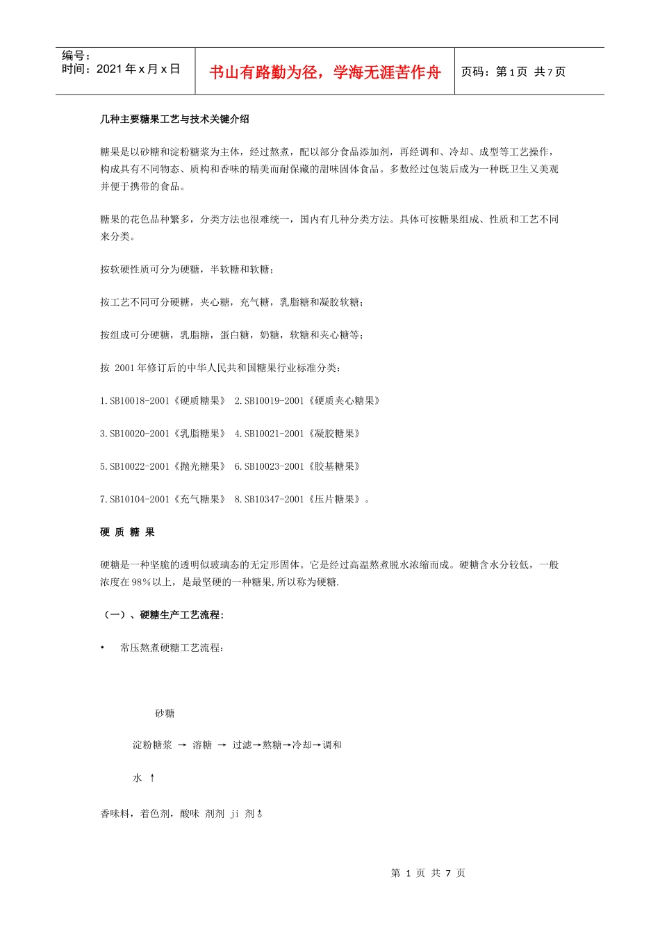 几种主要糖果工艺与技术关键介绍_第1页