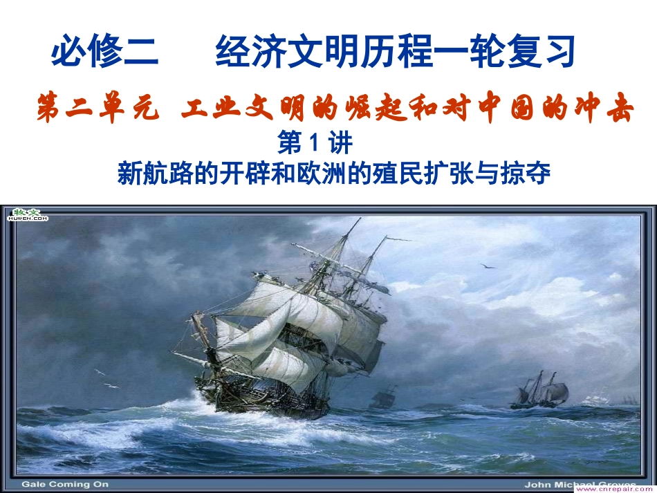 高三历史一轮复习：必修二第3讲兴航路的开辟和早期殖民扩张_第1页