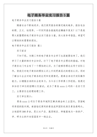电子商务毕业实习报告5篇