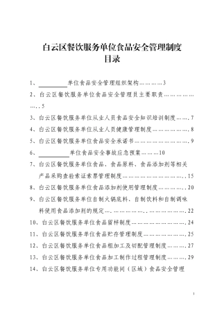 白云区食品安全管理档案
