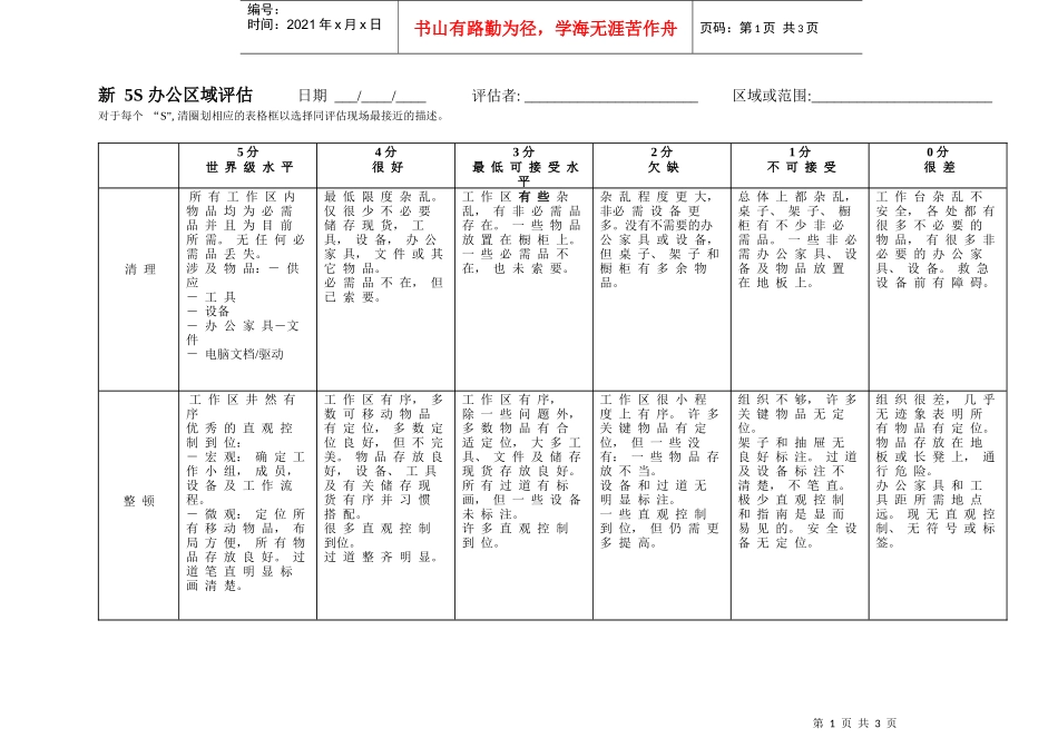 新 5S 办公区域评估_第1页