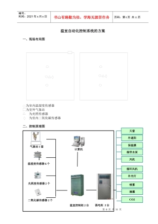 标准温室自动控制工程技术方案和报价