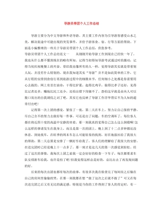 导游员带团个人工作总结