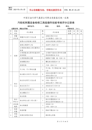 汽轮机附属设备检修工高级