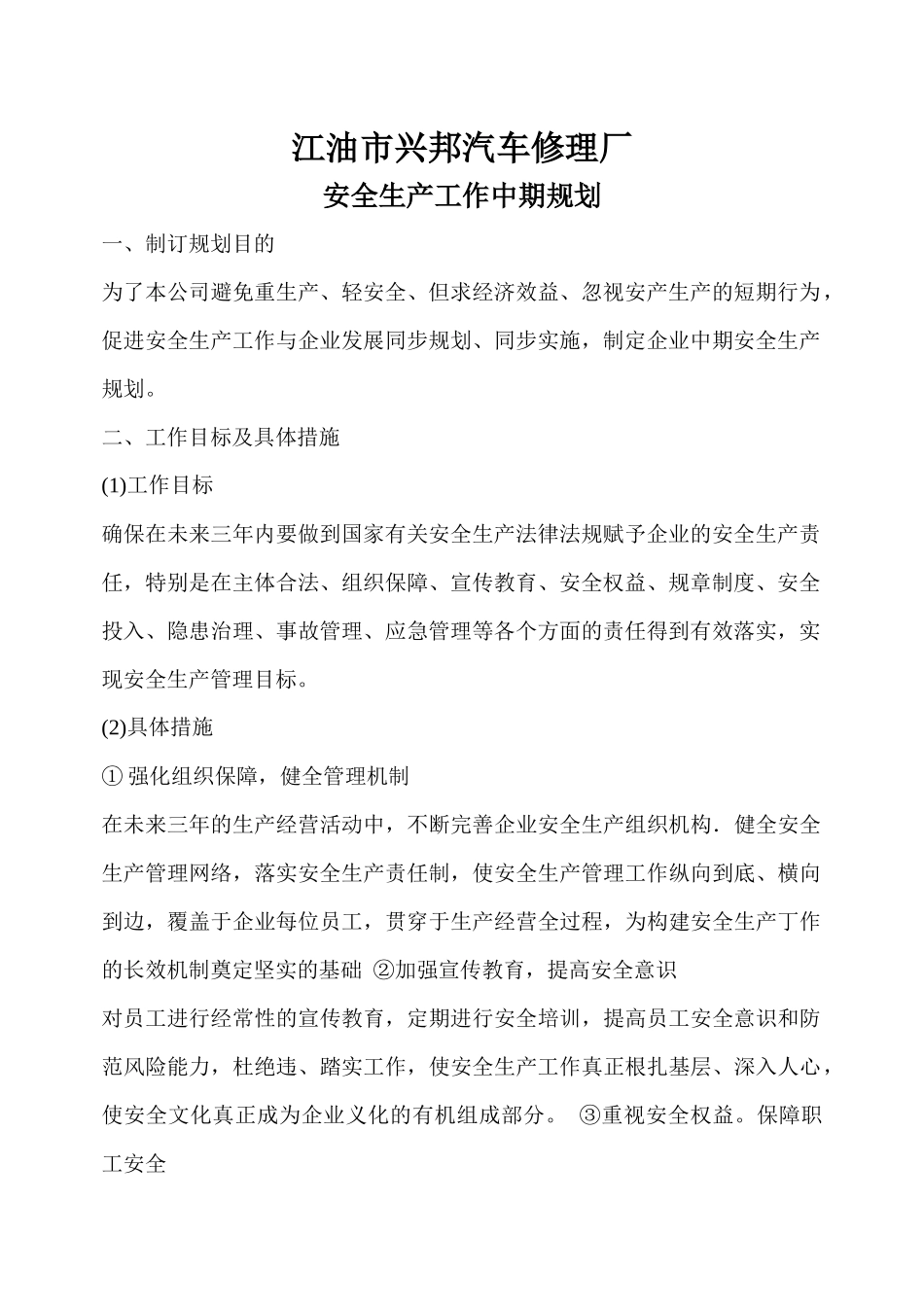 安全生产工作中长期规划_第3页