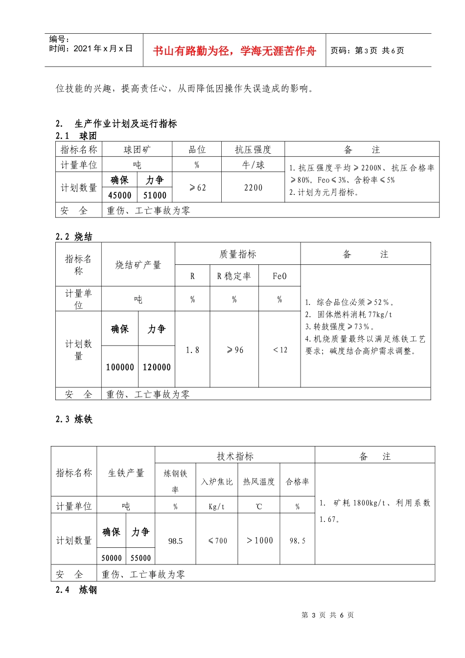 XXXX年1月份生产经营计划_第3页