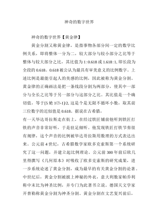 神奇的数字世界