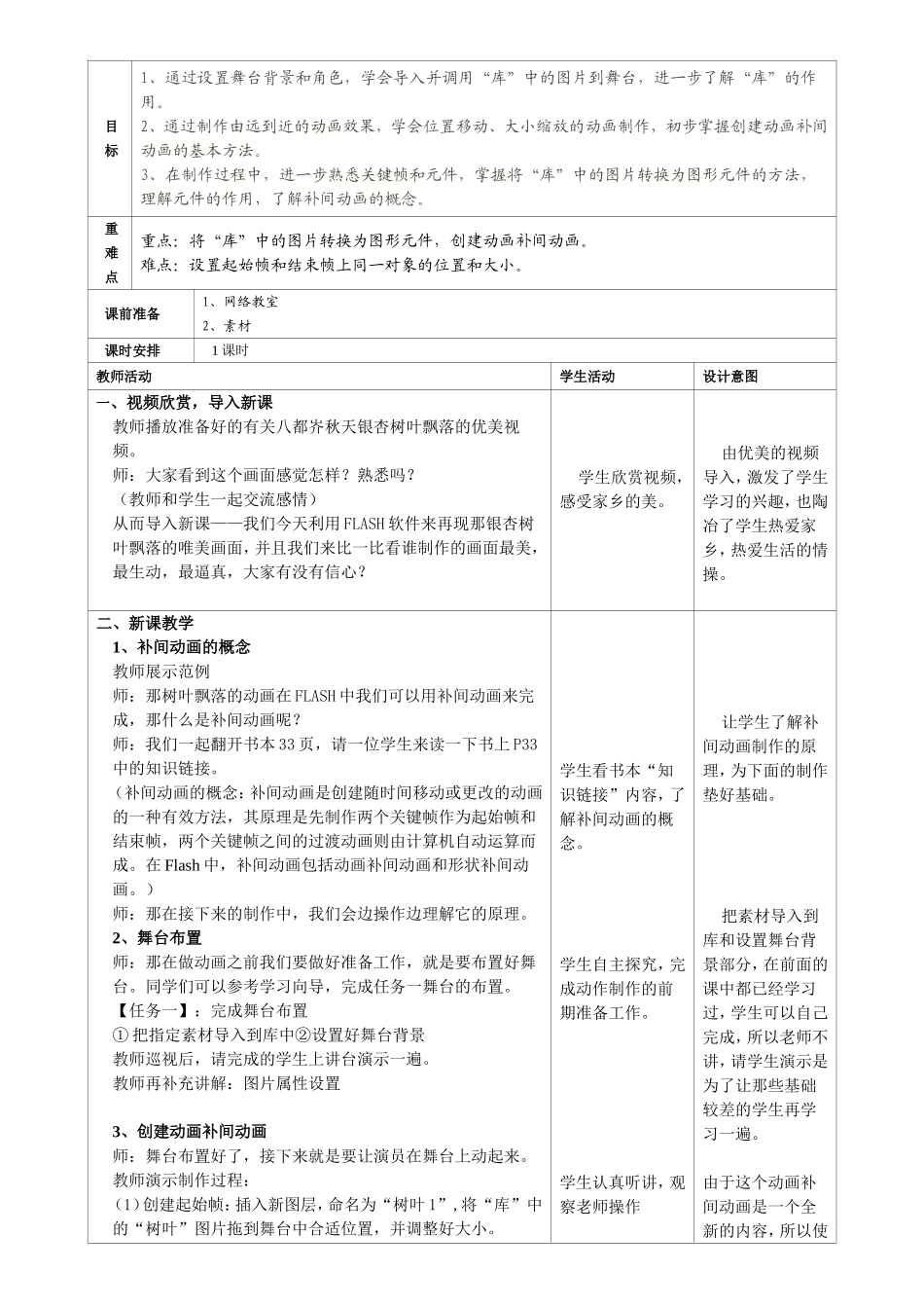 《简单的动画补间动画》教学设计_第1页