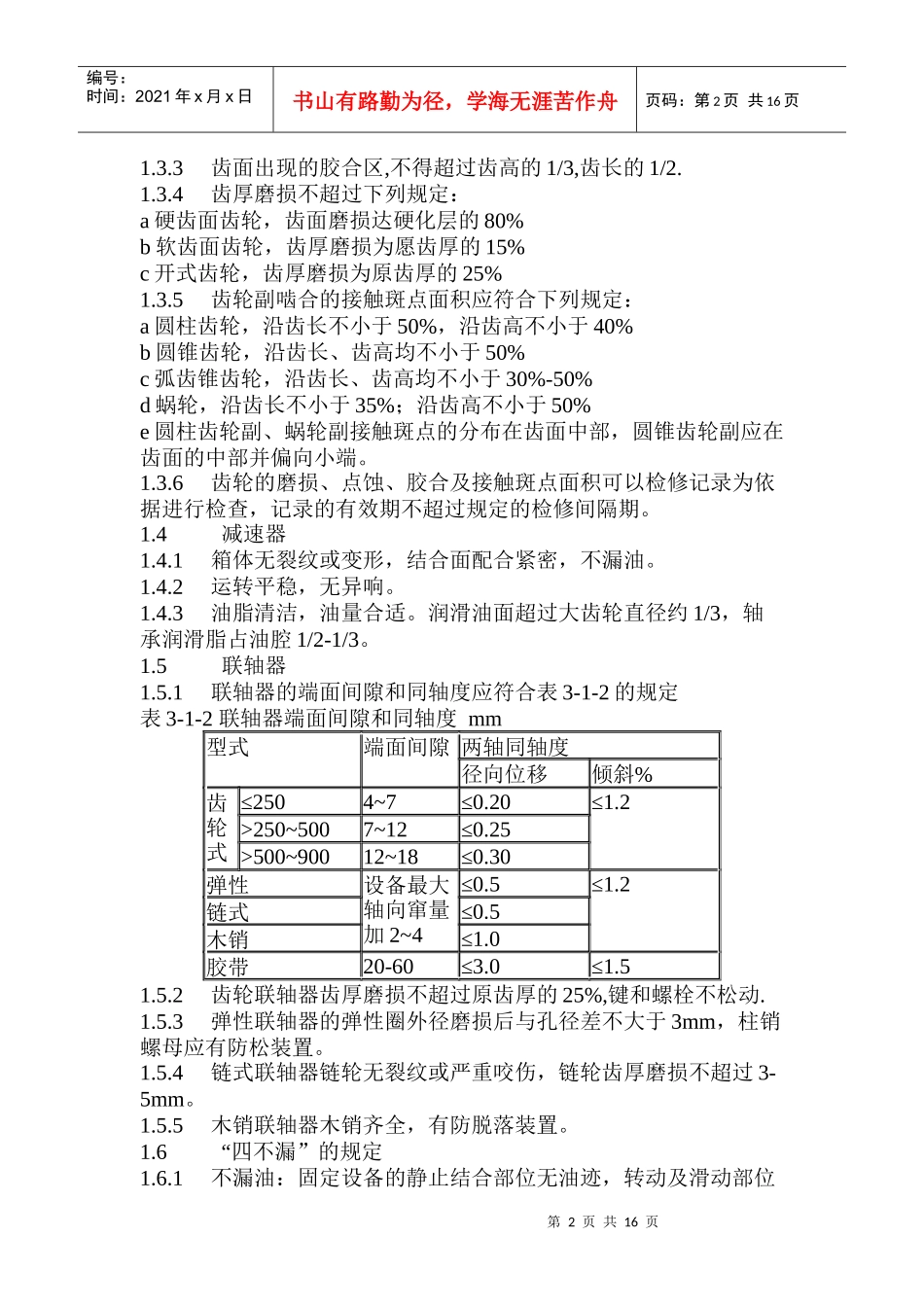 机电设备检修标准3_第2页