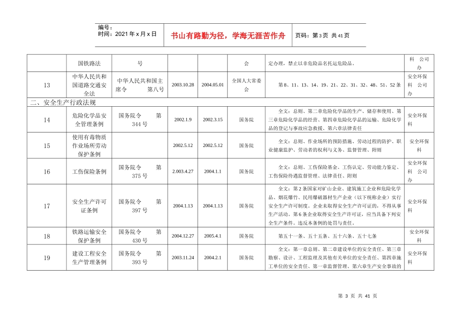 XXXX最新适用的安全生产法律法规和其他要求清单_第3页