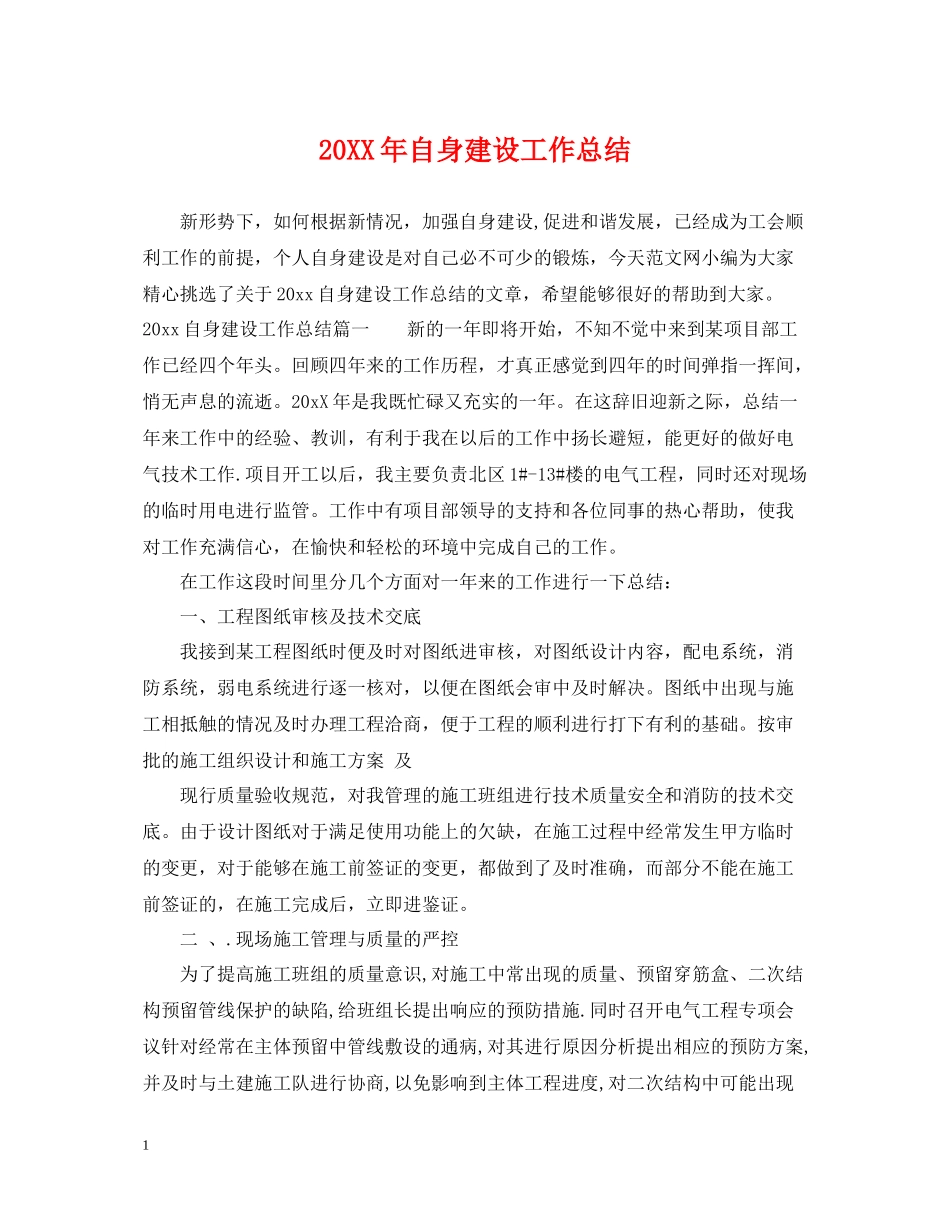 自身建设工作总结_第1页