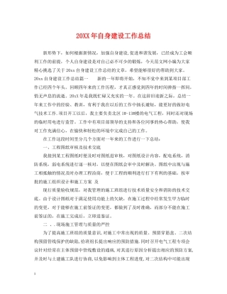 自身建设工作总结