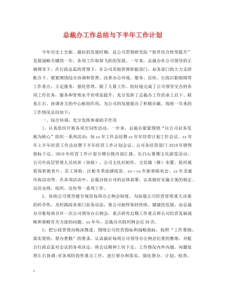 总裁办工作总结与下半年工作计划 
