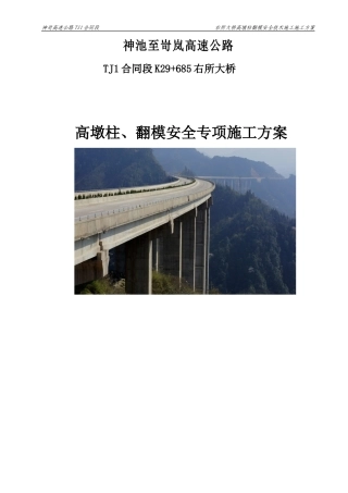 高墩柱、翻模安全专项施工方案(DOC60页)