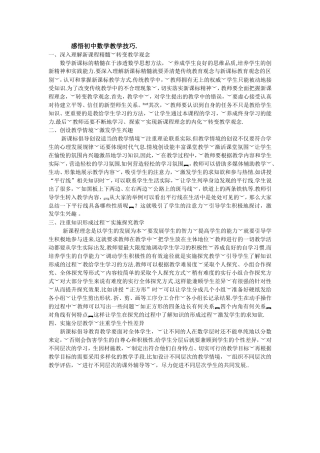 初中数学教学技巧
