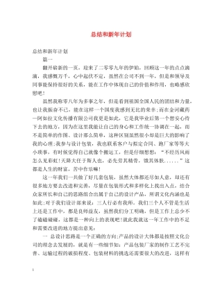 总结和新年计划 