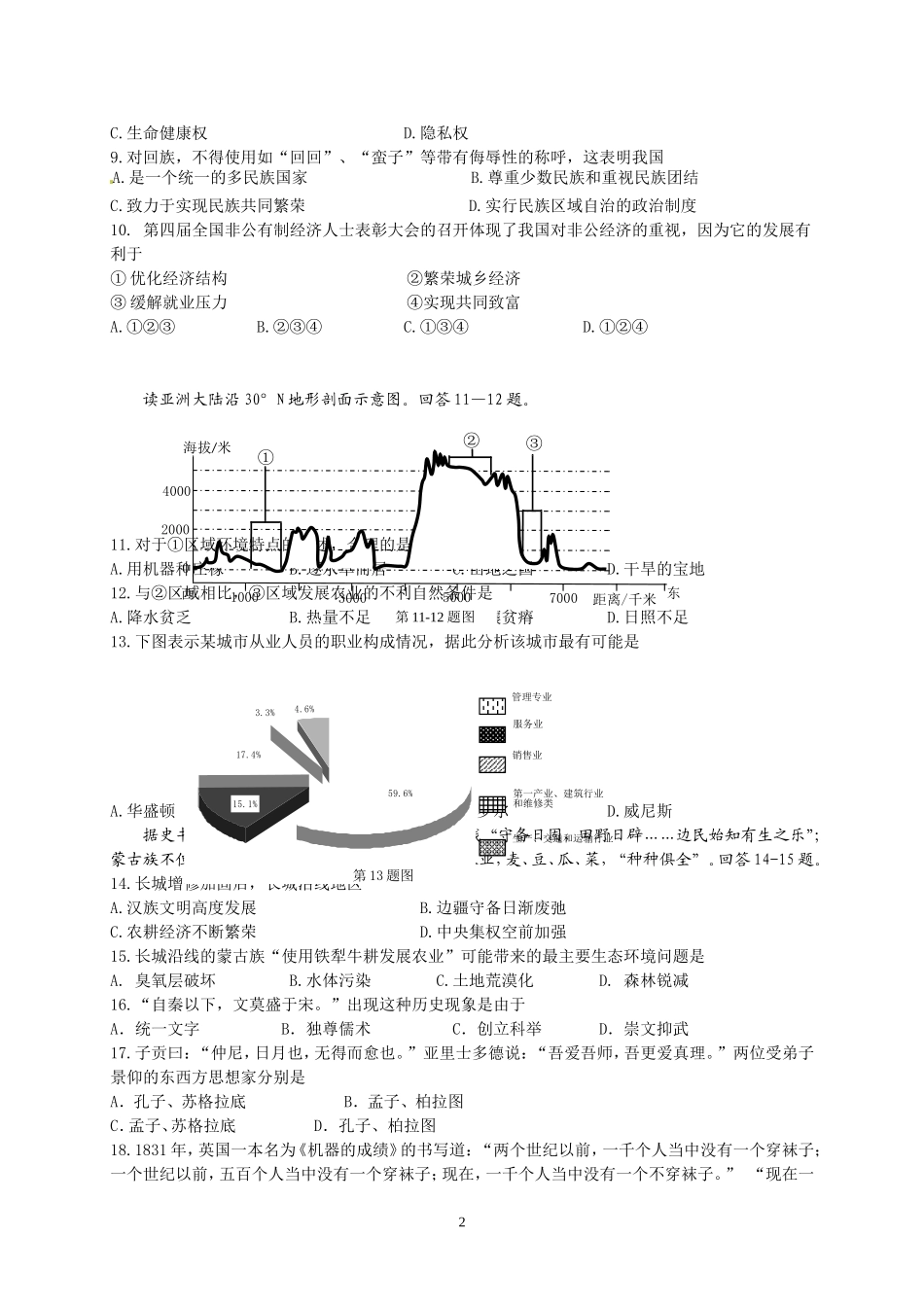 社会正卷试卷_第2页