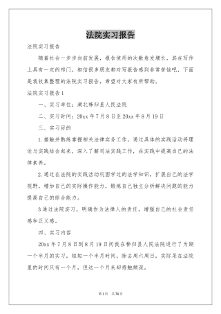 法院实习报告