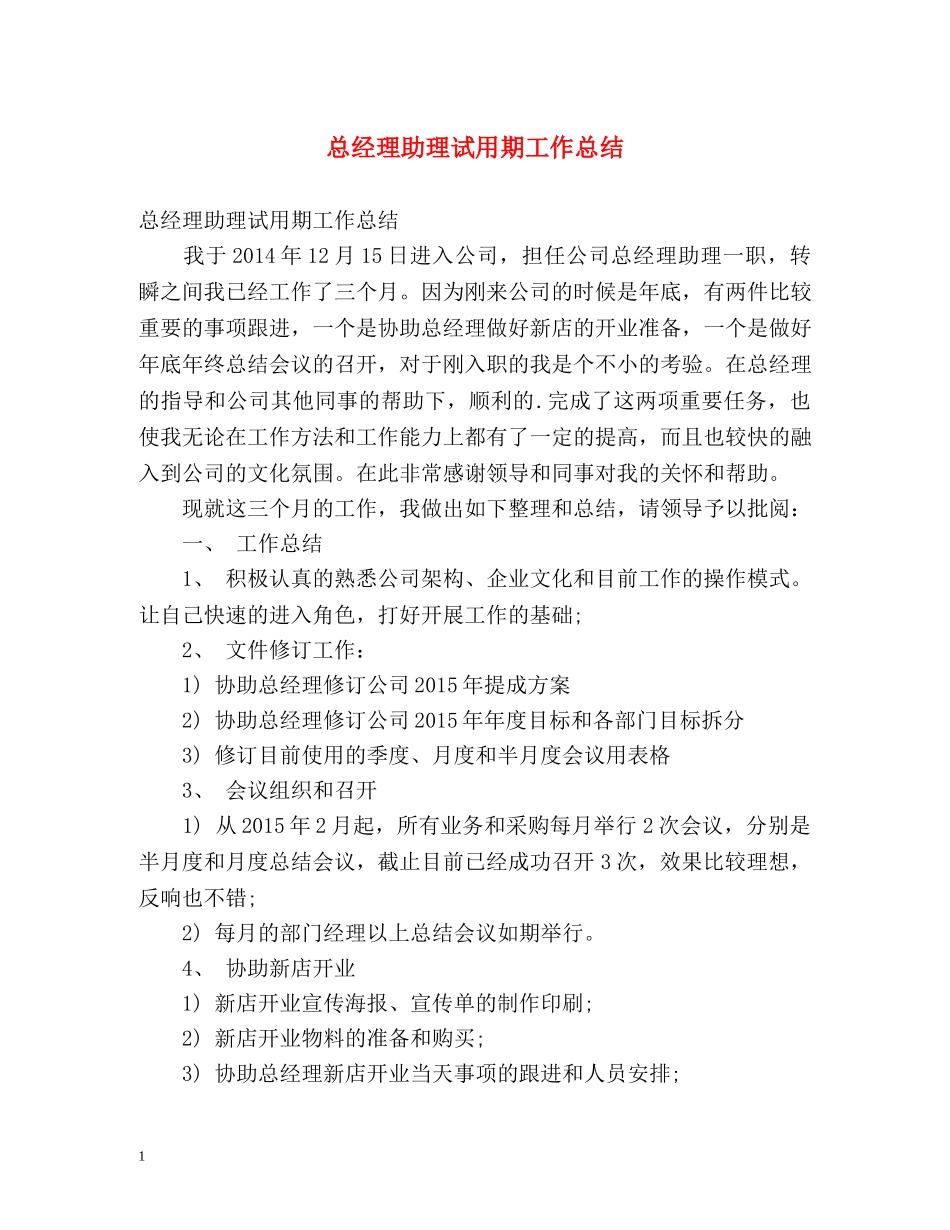 总经理助理试用期工作总结 _第1页