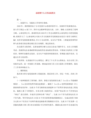总经理个人工作总结范文 