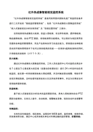 红外热成像智能视觉监控系统