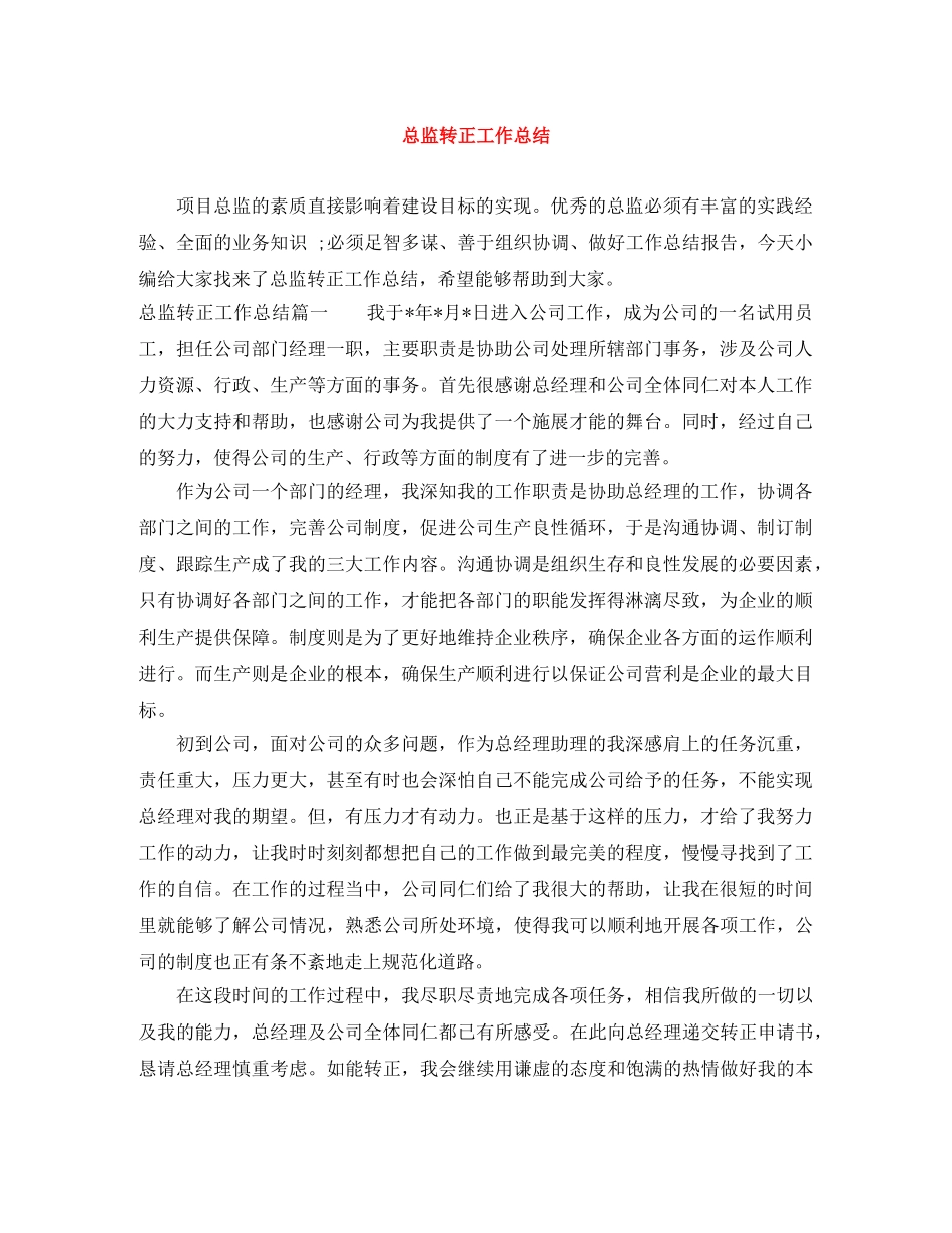 总监转正工作总结 _第1页